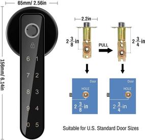 img 1 attached to 🔒 Secustone Fingerprint Door Lock – Keyless Entry Smart Lock for Home, Office, Front Door – Keypad, Passcode, Fingerprint, and Key Unlock – Easy Installation – Black