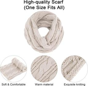 img 1 attached to ❄️ URATOT Winter Warm Knitted Scarf Beanie Pompom Hat Set with Touch Screen Gloves and Ear Warmer for Men or Women