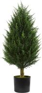 🌲 authentic nearly natural artificial cypress tower tree | uv resistant indoor/outdoor greenery, 3 feet logo