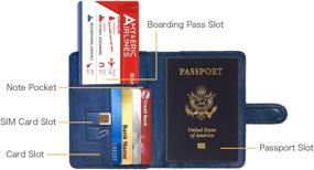 img 1 attached to Кожаный дорожный кошелек с обложкой для паспорта