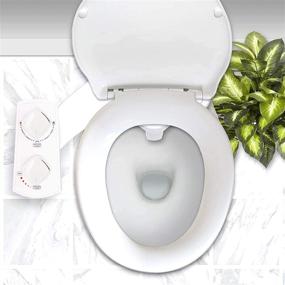 img 3 attached to 🚽 Premium Non-Electric Bidet Toilet Seat Attachment with Self-Cleaning Dual Nozzle, Adjustable Water Pressure Switch - Hygienic Fresh Water Spray and Mechanical Sprayer for Toilet