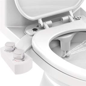 img 4 attached to 🚽 Premium Non-Electric Bidet Toilet Seat Attachment with Self-Cleaning Dual Nozzle, Adjustable Water Pressure Switch - Hygienic Fresh Water Spray and Mechanical Sprayer for Toilet