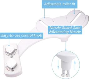 img 1 attached to 🚽 Premium Non-Electric Bidet Toilet Seat Attachment with Self-Cleaning Dual Nozzle, Adjustable Water Pressure Switch - Hygienic Fresh Water Spray and Mechanical Sprayer for Toilet