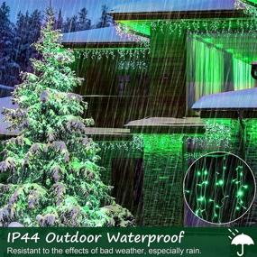 img 1 attached to 🎄 Icicle Lights Outdoor Decorations - 39ft 450 LED Dripping Twinkle Ice String Light, 8 Modes Plug in Waterproof Fairy Curtain Lights for Christmas, Holiday, Patio, Yard, House, Party Decor (Green)