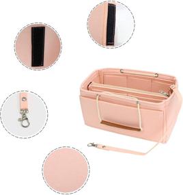 img 2 attached to 👛 2-in-1 Pink Women's Accessories Organizer for Neverfull & Longchamp Handbags by MISIXILE