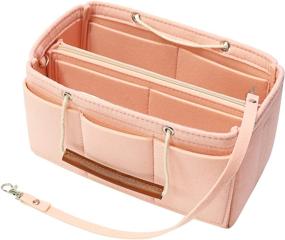 img 4 attached to 👛 2-in-1 Pink Women's Accessories Organizer for Neverfull & Longchamp Handbags by MISIXILE