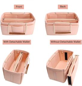 img 1 attached to 👛 2-in-1 Pink Women's Accessories Organizer for Neverfull & Longchamp Handbags by MISIXILE