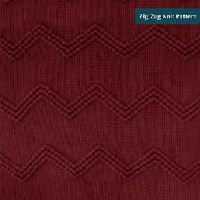 img 1 attached to 🧶 Pavilia Knitted Throw Blanket: Dark Red Wine Burgundy Fringed Design for Boho Farmhouse Decor, Cozy Lightweight Afghan for Couch, Bed, and Outdoors - 50x60 Inches