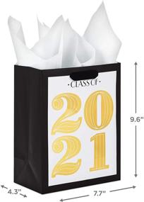 img 2 attached to 🎓 Hallmark 9" Graduation Gift Bag: Celebrate High School and College Graduates with Black and Gold Class of 2021 Design, Includes Tissue Paper