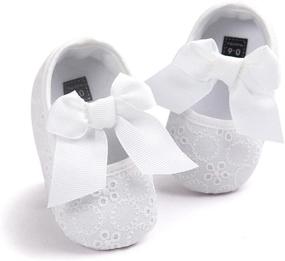 img 3 attached to 👶 Cute & Comfy Baby Girls Princess Bowknot Soft Sole Cloth Crib Shoes Sneaker: Perfect for Little Fashionistas!