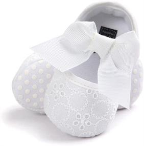 img 2 attached to 👶 Cute & Comfy Baby Girls Princess Bowknot Soft Sole Cloth Crib Shoes Sneaker: Perfect for Little Fashionistas!