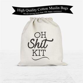 img 3 attached to 🎉 Oh Shit Kit Drawstring Hangover Bachelorette Kit Bags - Cotton Muslin Drawstring Bags for Bridal Shower Hen's Party Kit Bag