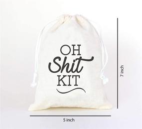 img 2 attached to 🎉 Oh Shit Kit Drawstring Hangover Bachelorette Kit Bags - Cotton Muslin Drawstring Bags for Bridal Shower Hen's Party Kit Bag