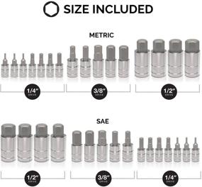 img 1 attached to 🔩 Набор головок с шестигранниками NEIKO 10288A - 32 штуки - с приводами 1/4", 3/8" и 1/2" - головки с точным обработанными битами из стали S2 - головки из стали Cr-V - Головки стандартных размеров SAE и MM-метрические головки