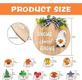 img 1 attached to 🏡 Gnome Sweet Gnome: Interchangeable Welcome Sign for Farmhouse Porch, Christmas, and Halloween Decor