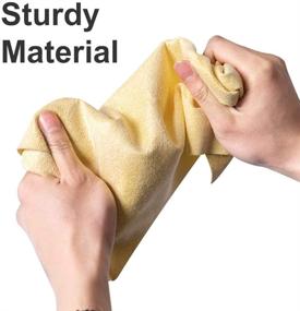 img 2 attached to 🚗 Jinchan Super Absorbent Shammy Towel for Car Drying, Chamois Cloth for Car Wash, Kitchen Cleaning - 2 Pack, 16"x18