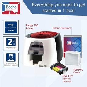 img 3 attached to 🏅 Bronze Edition Badgy200 Color Plastic ID Card Printer with Comprehensive Supplies Package including Bodno ID Software