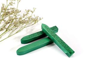 img 1 attached to Mornajina Metallic Green Sealing Wax Sticks - Vintage Wax Seal Kit for Postage Letters, Wedding Invitations, and Stamp Sealing