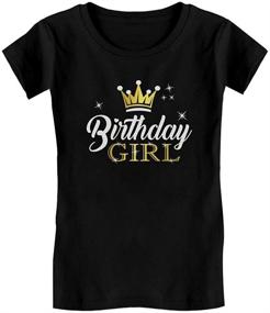 img 4 attached to 👸 Adorable Birthday Girl Shirt: Perfect Party Outfit with Princess Crown - Girls Fitted T-Shirt