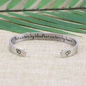 img 1 attached to Personalized Sister Bracelet: Engraved Birthday Jewelry for Best Friend Women - BFF Cuff Bangle