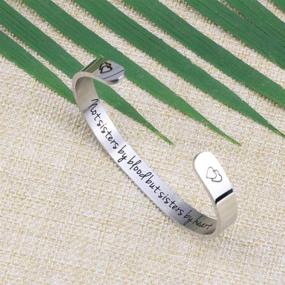 img 2 attached to Personalized Sister Bracelet: Engraved Birthday Jewelry for Best Friend Women - BFF Cuff Bangle