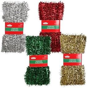 img 3 attached to 🎄 Enhance Your Christmas Celebrations with Festive Sparkle! Set of 4 Assorted 50-ft. Tinsel Garlands in Green, Gold, Red, and Silver Colors