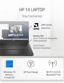 img 3 attached to 💻 HP 14 2020 Laptop: AMD 3020e, 4GB RAM, 64GB eMMC, 14" Touchscreen, Windows 10 S Mode, Long Battery Life, Microsoft 365