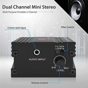 img 3 attached to 🔊 Dual Channel Mini Portable Stereo Receiver Box - 300W Rack Mount Audio Speaker Power Amplifier System with 3.5mm Input - Enhance Your Home Entertainment System with Amplified Sound - Pyle PLMPA35