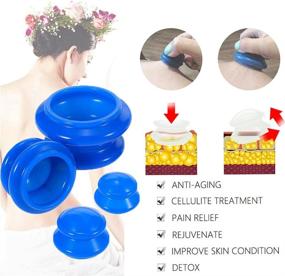 img 2 attached to 💆 Revitalize Your Body: 4 Size Cupping Therapy Sets Silicone - Professional Studio and Home Use for Myofascial Massage, Muscle, Nerve, Joint Pain Relief