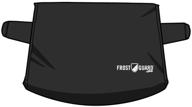 frostguard+ winter windshield cover with enhanced security panels, wiper blade cover + mirror covers - all-weather resistant; protects from snow, ice, and frost (black, standard) logo