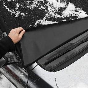 img 2 attached to FrostGuard+ Winter Windshield Cover with Enhanced Security Panels, Wiper Blade Cover + Mirror Covers - All-Weather Resistant; Protects from Snow, Ice, and Frost (Black, Standard)