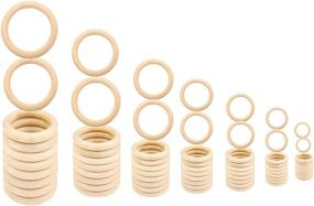 img 4 attached to 🔮 Versatile Set of 70 Wooden Rings for Macrame, Crafts, and Jewelry Making