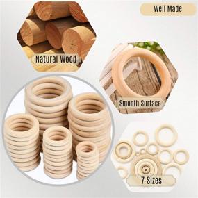 img 2 attached to 🔮 Versatile Set of 70 Wooden Rings for Macrame, Crafts, and Jewelry Making