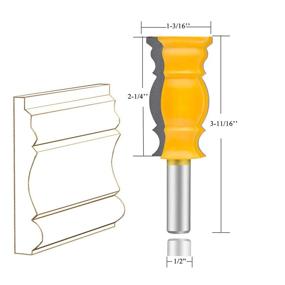 img 1 attached to 🔧 Набор фрез для карниза OLETBE - 3 предмета, штанга 1/2 дюйма