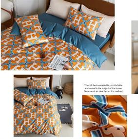 img 2 attached to EAVD Boho Style Geometric Queen Duvet Cover: Soft Comfy 100% Cotton Reversible Bedding Set with Zipper Closure (NO Comforter)