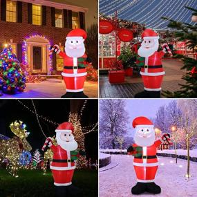img 2 attached to Captivating 6FT Christmas Santa Claus Inflatable Yard Decoration with LED Lights for Front Yard, Porch, Lawn or Indoor Halloween Party