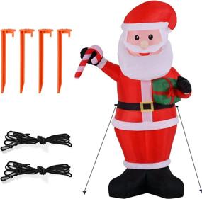 img 1 attached to Captivating 6FT Christmas Santa Claus Inflatable Yard Decoration with LED Lights for Front Yard, Porch, Lawn or Indoor Halloween Party