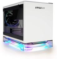 💡 in win a1 plus white mini-itx башня с интегрированным argb подсветкой, 650 вт золотой источник питания, беспроводное зарядное устройство qi для телефона - корпус компьютера логотип