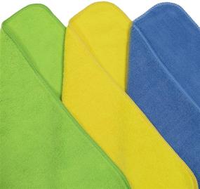 img 3 attached to 🧼 Polyte Premium Microfiber Cleaning Towel 36 Pack - 16x16 Inch (Blue, Green, Yellow) for Efficient Cleaning