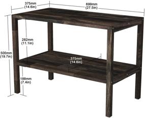 img 1 attached to 🪑 Solid Wood 2 Tier Storage Bench Entry Bench Shoes Rack Bench - INTERBUILD, Espresso