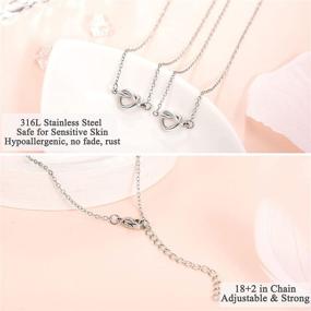 img 2 attached to 👯 Sincere 2/3 Pcs Best Friend Necklaces: Forever Love Knot Infinity Matching Friendship Necklaces, Exquisite Jewelry for Long Distance, Birthdays, Christmas, Bridesmaids, Girls, Women, Sisters