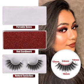 img 1 attached to 10 Pairs of Mixed Mink False Lashes Pack: Fluffy Volume, Natural Look, Wispy Medium Eyelashes - Handmade & Reusable - Includes 10 Portable Boxes for Easy Storage