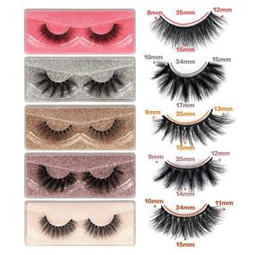 img 3 attached to 10 Pairs of Mixed Mink False Lashes Pack: Fluffy Volume, Natural Look, Wispy Medium Eyelashes - Handmade & Reusable - Includes 10 Portable Boxes for Easy Storage
