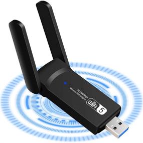 img 4 attached to 📶 Aigital 1200 Мбит/с двухдиапазонный WiFi адаптер, USB 3.0 MU-MIMO WiFi устройство с высокой усиленной антенной для настольного ПК, поддерживает Windows/Mac OS X - 5G/2.4G беспроводной сетевой адаптер