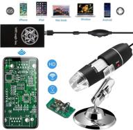 jiusion wifi usb digital handheld microscope: 40-1000x wireless magnification endoscope with 8 led camera, phone suction, stand, and case - compatible with iphone, ipad, mac, windows, android logo
