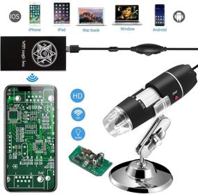 img 4 attached to Jiusion WiFi USB Digital Handheld Microscope: 40-1000x Wireless Magnification Endoscope with 8 LED Camera, Phone Suction, Stand, and Case - Compatible with iPhone, iPad, Mac, Windows, Android