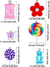 img 3 attached to 72-Piece Colorful Gummy Bear Candy with Butterfly Lollipop Flower Pendant Charms - Resin Bear 🐻 Lollipop Butterfly Flower Candy Keychains for DIY Jewelry Making - Perfect for Christmas and Valentine's Day