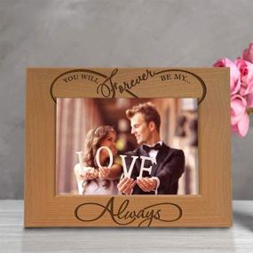 img 1 attached to 🖼️ KATE POSH - Forever My Always Infinity Sign Wooden Picture Frame - Wedding & Engagement Gifts for Couples, 5th Anniversary, 4x6 Horizontal