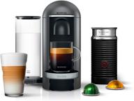 ☕ кофеварка nespresso bnv450ttn vertuoplus deluxe с aeroccino от breville, titan. логотип