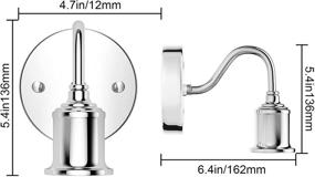 img 3 attached to Aipsun Chrome Farmhouse Wall Sconces Set of 2 - Industrial Style Bathroom Wall Lighting Fixtures, Excludes Bulb